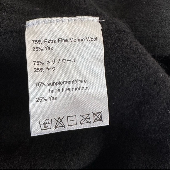 Brown Allan merino wool yak luxurious V-neck longline sweater vest tunic black - Picture 7 of 7